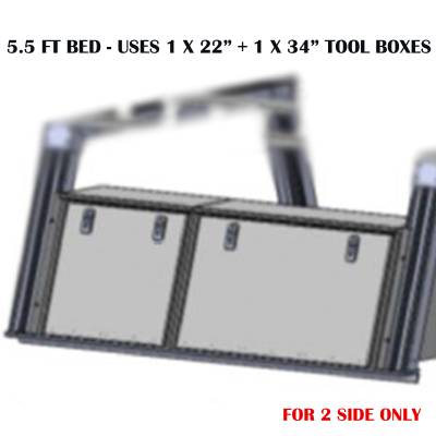 Base K2 Rack for All 1/2 Ton and 3/4 Ton Trucks with 5.5 Foot Bed|Black Horse Off Road