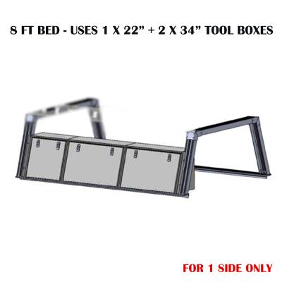 Base K2 Rack for All 1/2 Ton and 3/4 Ton Trucks with 8 Foot Bed|Black Horse Off Road