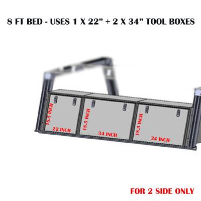 Base K2 Rack for All 1/2 Ton and 3/4 Ton Trucks with 8 Foot Bed|Black Horse Off Road