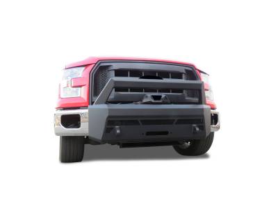 Black Horse Off Road - ARMOUR III Heavy Duty With 20" Single Row Light Bar and 12K Synthetic Rope Winch-Textured Black-2015-2017-Ford F-150|Black Horse Off Road - Image 4