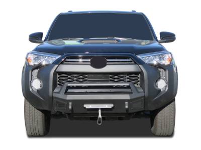 Black Horse Off Road - ARMOUR III Heavy Duty With 20" Single Row Light Bar and 12K Synthetic Rope Winch-Textured Black-2014-2024-Toyota 4Runner|Black Horse Off Road - Image 7