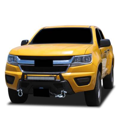 Black Horse Off Road - ARMOUR III Heavy Duty With 20" Single Row Light Bar-Textured Black-2015-2020 Chevrolet Colorado|Black Horse Off Road - Image 2