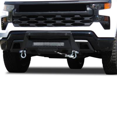 Black Horse Off Road - ARMOUR III Heavy Duty With 20" Single Row Light Bar-Textured Black-2022-2026 Chevrolet Silverado 1500|Black Horse Off Road - Image 3