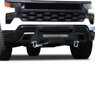 Black Horse Off Road - ARMOUR III Heavy Duty With 20" Single Row Light Bar-Textured Black-2022-2026 Chevrolet Silverado 1500|Black Horse Off Road - Image 6