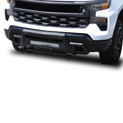 Black Horse Off Road - ARMOUR III Heavy Duty With 20" Single Row Light Bar-Textured Black-2022-2026 Chevrolet Silverado 1500|Black Horse Off Road - Image 8