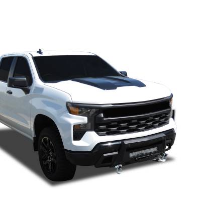 Black Horse Off Road - ARMOUR III Heavy Duty With 20" Single Row Light Bar-Textured Black-2022-2026 Chevrolet Silverado 1500|Black Horse Off Road - Image 9