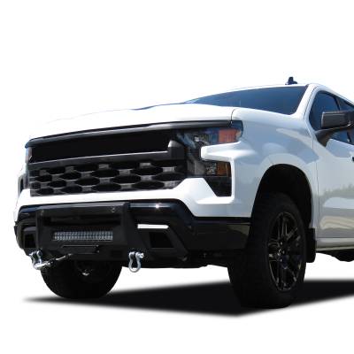 Black Horse Off Road - ARMOUR III Heavy Duty With 20" Single Row Light Bar-Textured Black-2022-2026 Chevrolet Silverado 1500|Black Horse Off Road - Image 14
