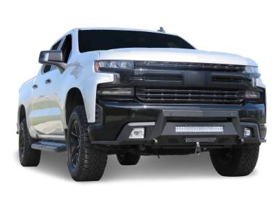 Black Horse Off Road - ARMOUR III Heavy Duty With 20" Single Row Light Bar-Textured Black-2019-2021-Chevrolet Silverado 1500/2022-2022-Chevrolet Silverado 1500 LTD|Black Horse Off Road - Image 2