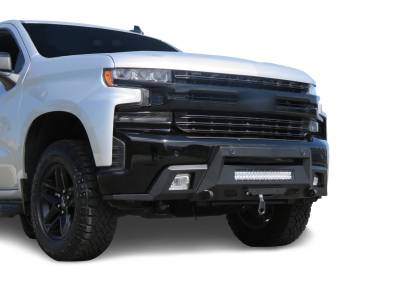 Black Horse Off Road - ARMOUR III Heavy Duty With 20" Single Row Light Bar-Textured Black-2019-2021-Chevrolet Silverado 1500/2022-2022-Chevrolet Silverado 1500 LTD|Black Horse Off Road - Image 3