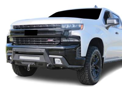 Black Horse Off Road - ARMOUR III Heavy Duty With 20" Single Row Light Bar-Textured Black-2019-2021-Chevrolet Silverado 1500/2022-2022-Chevrolet Silverado 1500 LTD|Black Horse Off Road - Image 5