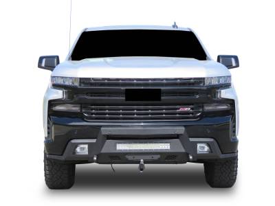 Black Horse Off Road - ARMOUR III Heavy Duty With 20" Single Row Light Bar-Textured Black-2019-2021-Chevrolet Silverado 1500/2022-2022-Chevrolet Silverado 1500 LTD|Black Horse Off Road - Image 4