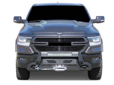Black Horse Off Road - ARMOUR III Heavy Duty With 20" Single Row Light Bar-Textured Black-2019-2024-Ram 1500|Black Horse Off Road - Image 3