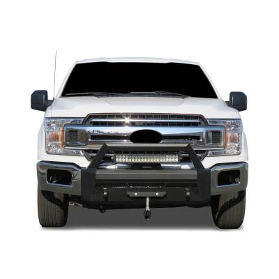 ARMOUR III Heavy Duty With 20" Single Row Light Bar-Textured Black-2018-2020-Ford F-150|Black Horse Off Road