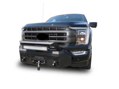 Black Horse Off Road - ARMOUR III Heavy Duty With 20" Single Row Light Bar-Textured Black-2021-2023-Ford F-150|Black Horse Off Road - Image 3