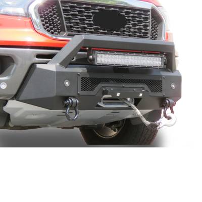 ARMOUR III Heavy Duty With 20" Single Row Light Bar-Textured Black-2019-2023-Ford Ranger|Black Horse Off Road