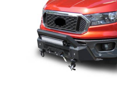 Black Horse Off Road - ARMOUR III Heavy Duty With 20" Single Row Light Bar-Textured Black-2019-2023-Ford Ranger|Black Horse Off Road - Image 3