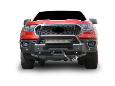 Black Horse Off Road - ARMOUR III Heavy Duty With 20" Single Row Light Bar-Textured Black-2019-2023-Ford Ranger|Black Horse Off Road - Image 4