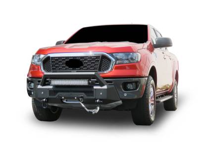 Black Horse Off Road - ARMOUR III Heavy Duty With 20" Single Row Light Bar-Textured Black-2019-2023-Ford Ranger|Black Horse Off Road - Image 5