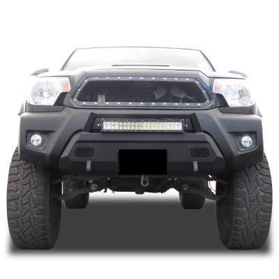 Black Horse Off Road - ARMOUR III Heavy Duty With 20" Single Row Light Bar-Textured Black-2012-2015-Toyota Tacoma|Black Horse Off Road - Image 2