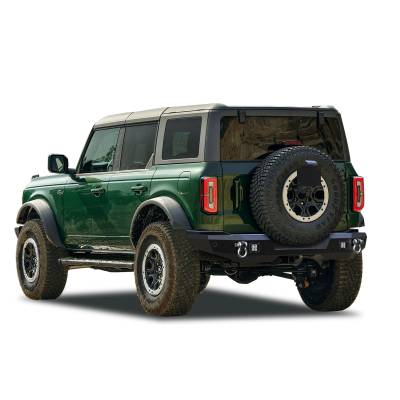 Black Horse Off Road - ARMOUR Heavy Duty Rear Bumper With set of 2" 20W flood work light-Matte Black-2021-2024 Ford Bronco|Black Horse Off Road - Image 2