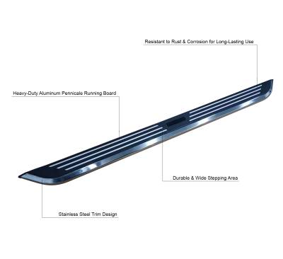 Black Horse Off Road - PINNACLE Running Boards-Black & Silver-2011-2020 Toyota Sienna|Black Horse Off Road - Image 6