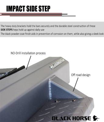 Black Horse Off Road - IMPACT Heavy Duty Drop Side Steps-Black-2005-2023 Toyota Tacoma Double Cab|Black Horse Off Road - Image 9