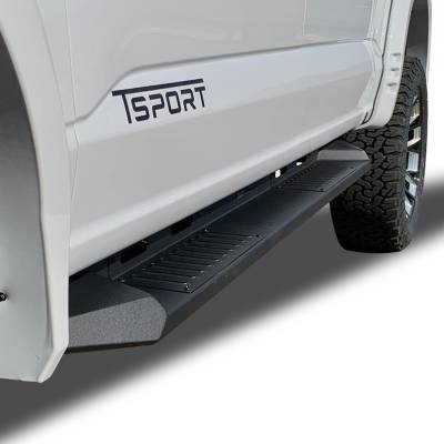 Black Horse Off Road - ARMOUR Heavy Duty Steel Running Boards-Black-2015-2025 Ford F-150 SuperCrew Cab/2022-2025 Ford F-150 Lightning SuperCrew Cab/2017-2025 Ford F-250|F-350 |F-450|F-550 Super Duty Crew Cab|Black Horse Off Road - Image 2