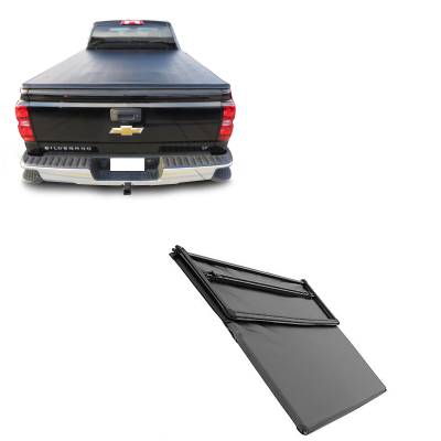 Premier Soft Tonneau Cover-Black-2015-2019  Sierra 3500 HD/2015-2019  Silverado 2500 HD/2019-2022  Sierra 1500 Limited/2019-2021  Silverado 1500 LD/2014-2018  Sierra 1500/2014-2018  Silverado 1500|Black Horse Off Road