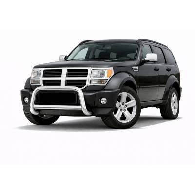 Black Horse Off Road - A Bar With Set of 5.3" Red Trim Rings LED Flood Lights-Stainless Steel-2007-2011 Dodge Nitro/2002-2007 Jeep Liberty|Black Horse Off Road - Image 2