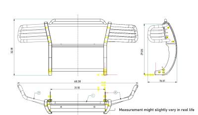 Black Horse Off Road - Grille Guard-Black-Ranger/Ranger|Black Horse Off Road - Image 5