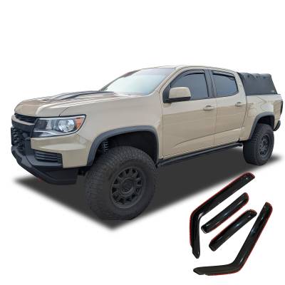 Black Horse Off Road - Black Horse Off Road [BHOR] |In Channel Rain Guard/Wind Deflectors|2023-2024 Chevrolet Colorado Crew Cab/2023-2024 GMC Canyon Crew Cab|Smoke,4Pcs|#1494218IN - Image 3