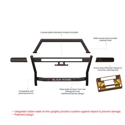 Black Horse Off Road - RAMBLER Grille Guard-Black-2019-2023 Ram 1500|Black Horse Off Road - Image 10