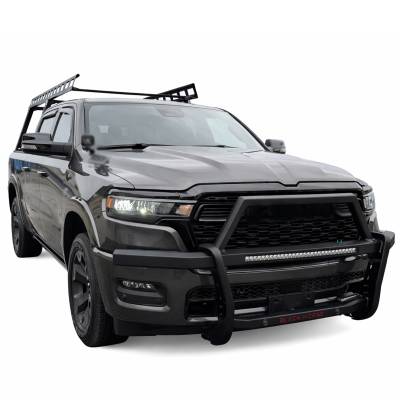 Black Horse Off Road - RAMBLER Grille Guard With 30" LED Bar Single Row-Black-2019-2023 Ram 1500|Black Horse Off Road - Image 3