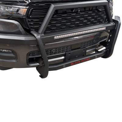 Black Horse Off Road - RAMBLER Grille Guard With 30" LED Bar Single Row-Black-2019-2023 Ram 1500|Black Horse Off Road - Image 4
