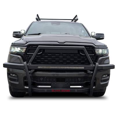 Black Horse Off Road - RAMBLER Grille Guard With 30" LED Bar Single Row-Black-2019-2023 Ram 1500|Black Horse Off Road - Image 7