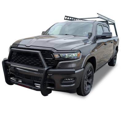 Black Horse Off Road - RAMBLER Grille Guard With 30" LED Bar Single Row-Black-2019-2023 Ram 1500|Black Horse Off Road - Image 10