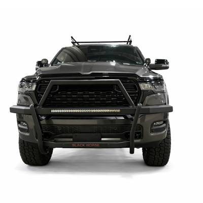 Black Horse Off Road - RAMBLER Grille Guard With 30" LED Bar Single Row-Black-2019-2023 Ram 1500|Black Horse Off Road - Image 16