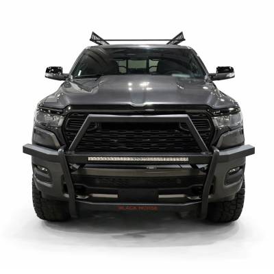 Black Horse Off Road - RAMBLER Grille Guard With 30" LED Bar Single Row-Black-2019-2023 Ram 1500|Black Horse Off Road - Image 18