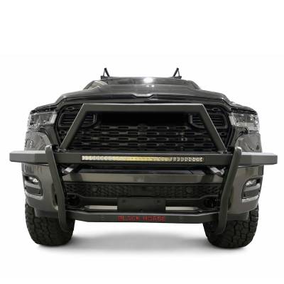 Black Horse Off Road - RAMBLER Grille Guard With 30" LED Bar Single Row-Black-2019-2023 Ram 1500|Black Horse Off Road - Image 23