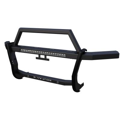 Black Horse Off Road - RAMBLER Grille Guard With 30" LED Bar Single Row-Black-2019-2023 Ram 1500|Black Horse Off Road - Image 25
