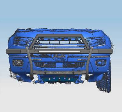 Black Horse Off Road - RAMBLER Grille Guard With 30" LED Bar Single Row-Black-2019-2023 Ram 1500|Black Horse Off Road - Image 29