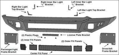 Black Horse Off Road - ARMOUR II HD Front Bumper Kit-Matte Black-2016-2018 Chevy Silverado 1500/2019-2021 Silverado 1500 LD|Black Horse Off Road - Image 4