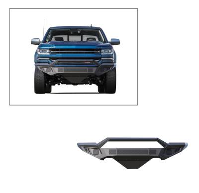 Black Horse Off Road - ARMOUR II HD Front Bumper-Matte Black-2016-2018 Chevy Silverado 1500/2019-2021 Silverado 1500 LD|Black Horse Off Road - Image 6