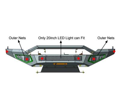 Black Horse Off Road - ARMOUR II HD Front Bumper-Matte Black-2016-2018 Chevy Silverado 1500/2019-2021 Silverado 1500 LD|Black Horse Off Road - Image 8