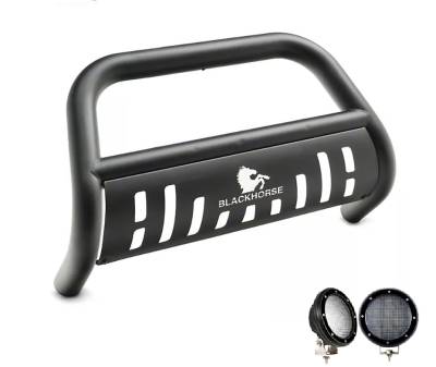 Black Horse Off Road - Bull Bar With Set of 5.3" Black Round LED Light-Matte Black-Honda Pilot-Odyssey-Passport-Ridgeline/Acura MDX|Black Horse Off Road - Image 3