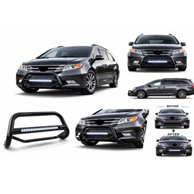 Black Horse Off Road - MAX Beacon Bull Bar-Black-2005-2017 Honda Odyssey|Black Horse Off Road - Image 2