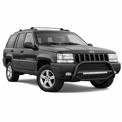 Black Horse Off Road - MAX Beacon Bull Bar-Black-1992-1998 Jeep Grand Cherokee|Black Horse Off Road - Image 5