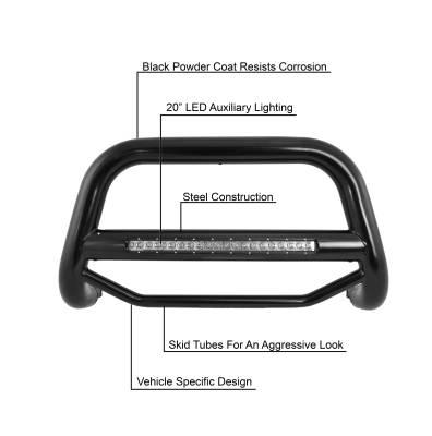 Black Horse Off Road - MAX Beacon Bull Bar-Black-2011-2013 Toyota Highlander|Black Horse Off Road - Image 9