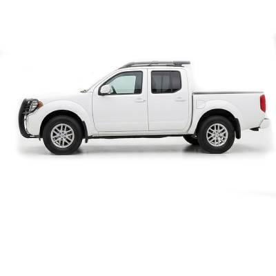 Black Horse Off Road - Grille Guard With Set of 5.3" Red Trim Rings LED Flood Lights-Black-Frontier/Pathfinder|Black Horse Off Road - Image 7