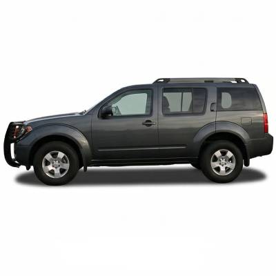 Black Horse Off Road - Grille Guard With Set of 5.3" Red Trim Rings LED Flood Lights-Black-Frontier/Pathfinder|Black Horse Off Road - Image 11